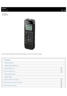 Sony ICD PX470 manual. Camera Instructions.